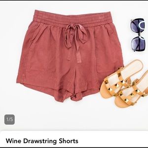 Wine drawstring shorts - Size Medium